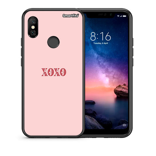 Θήκη Xiaomi Redmi Note 6 Pro XOXO Love από τη Smartfits με σχέδιο στο πίσω μέρος και μαύρο περίβλημα | Xiaomi Redmi Note 6 Pro XOXO Love case with colorful back and black bezels