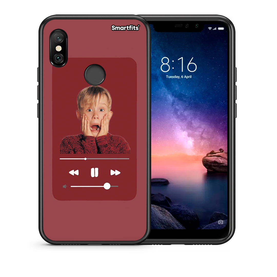 Θήκη Xiaomi Redmi Note 6 Pro Xmas Alone Music από τη Smartfits με σχέδιο στο πίσω μέρος και μαύρο περίβλημα | Xiaomi Redmi Note 6 Pro Xmas Alone Music case with colorful back and black bezels