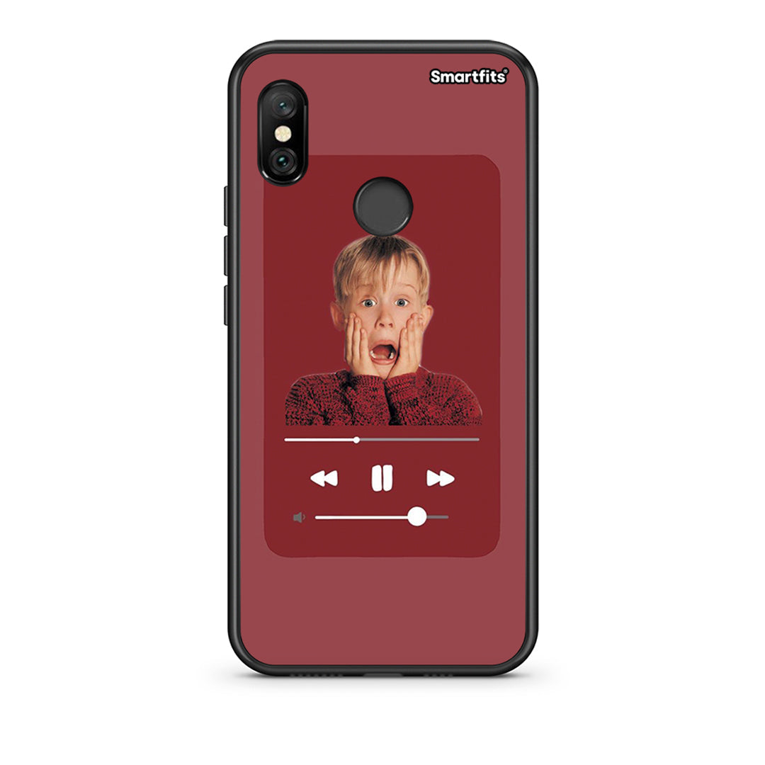 Xiaomi Redmi Note 6 Pro Xmas Alone Music θήκη από τη Smartfits με σχέδιο στο πίσω μέρος και μαύρο περίβλημα | Smartphone case with colorful back and black bezels by Smartfits
