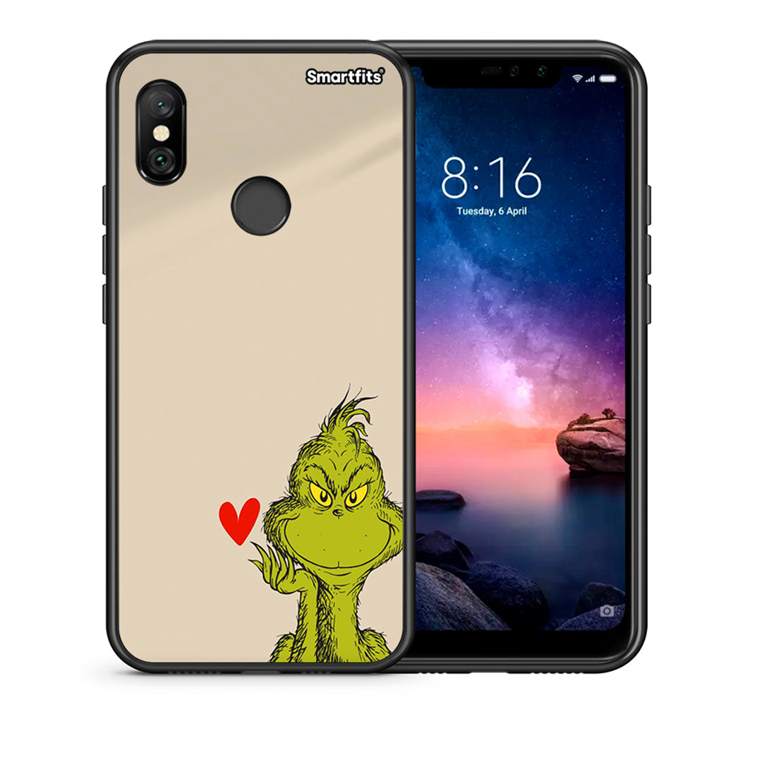 Θήκη Xiaomi Redmi Note 6 Pro Xmas Grinch από τη Smartfits με σχέδιο στο πίσω μέρος και μαύρο περίβλημα | Xiaomi Redmi Note 6 Pro Xmas Grinch case with colorful back and black bezels