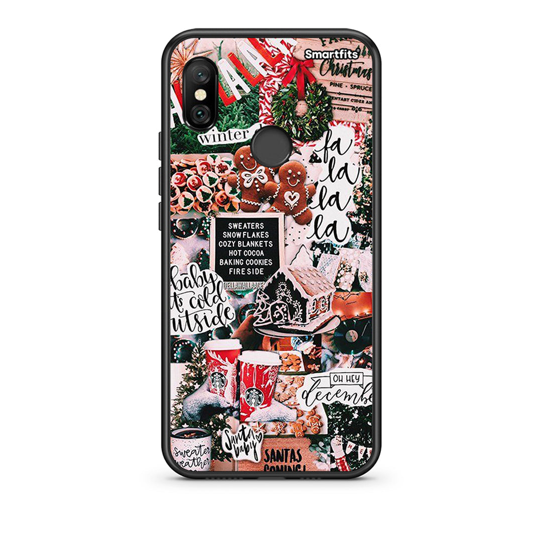 Xiaomi Redmi Note 6 Pro Xmas Habbits θήκη από τη Smartfits με σχέδιο στο πίσω μέρος και μαύρο περίβλημα | Smartphone case with colorful back and black bezels by Smartfits