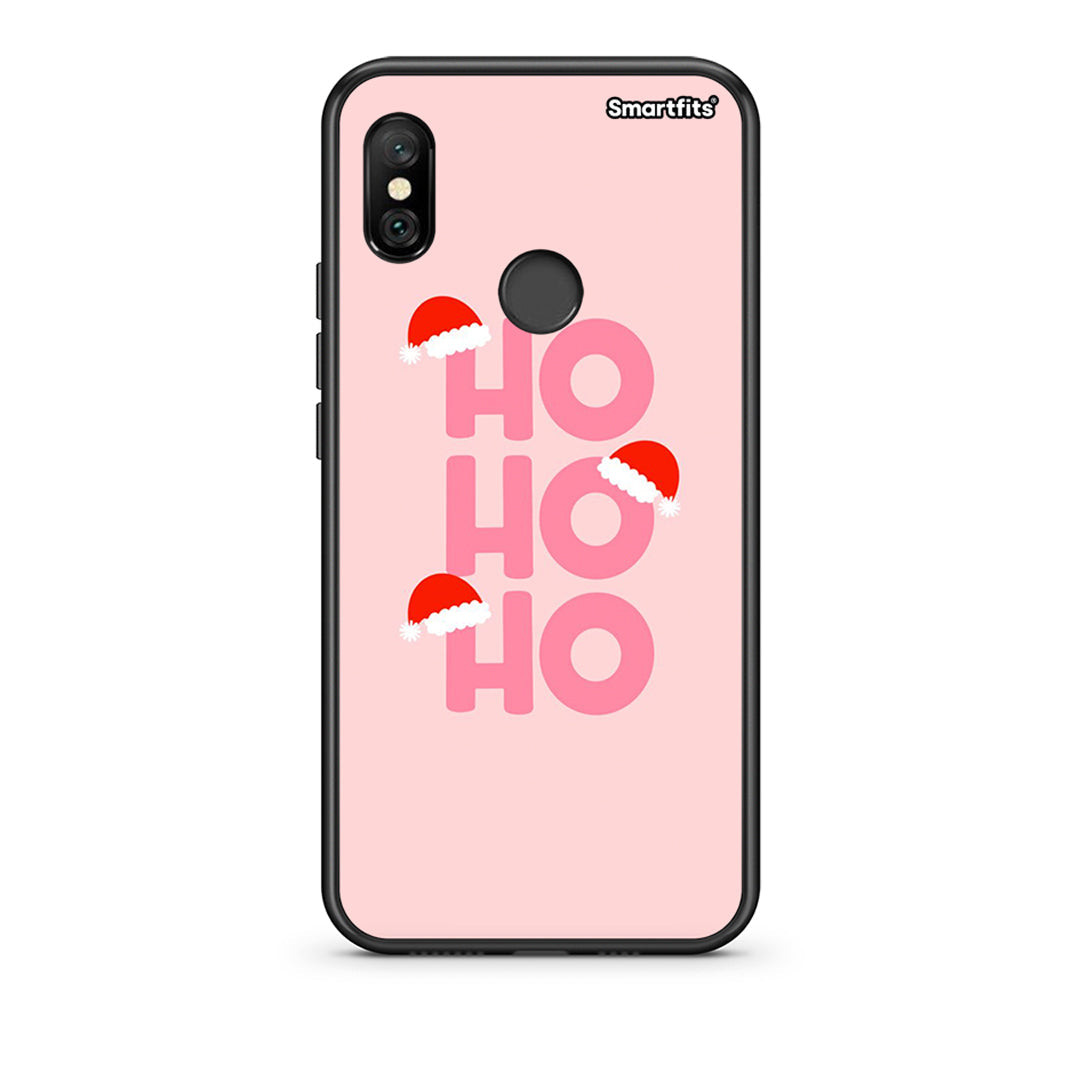 Xiaomi Redmi Note 6 Pro Xmas Ho Ho Ho θήκη από τη Smartfits με σχέδιο στο πίσω μέρος και μαύρο περίβλημα | Smartphone case with colorful back and black bezels by Smartfits
