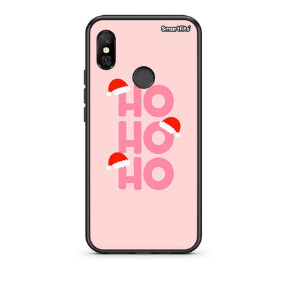 Xiaomi Redmi Note 6 Pro Xmas Ho Ho Ho θήκη από τη Smartfits με σχέδιο στο πίσω μέρος και μαύρο περίβλημα | Smartphone case with colorful back and black bezels by Smartfits