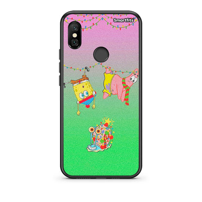 Xiaomi Redmi Note 6 Pro Xmas Lights θήκη από τη Smartfits με σχέδιο στο πίσω μέρος και μαύρο περίβλημα | Smartphone case with colorful back and black bezels by Smartfits