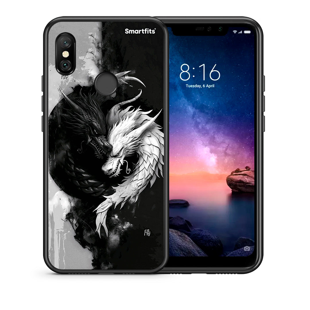 Θήκη Xiaomi Redmi Note 6 Pro Yin Yang από τη Smartfits με σχέδιο στο πίσω μέρος και μαύρο περίβλημα | Xiaomi Redmi Note 6 Pro Yin Yang case with colorful back and black bezels