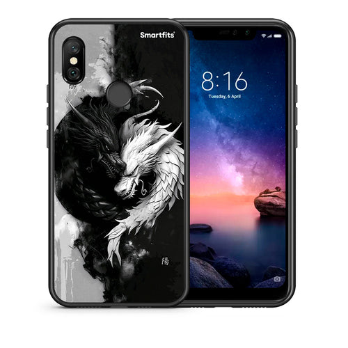Θήκη Xiaomi Redmi Note 6 Pro Yin Yang από τη Smartfits με σχέδιο στο πίσω μέρος και μαύρο περίβλημα | Xiaomi Redmi Note 6 Pro Yin Yang case with colorful back and black bezels