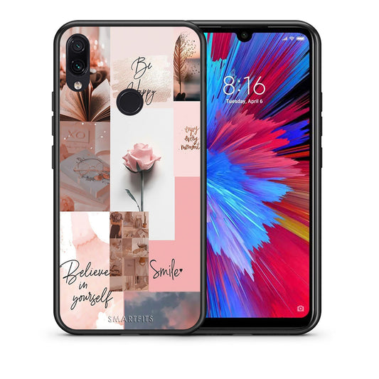 Θήκη Xiaomi Redmi Note 7 Aesthetic Collage από τη Smartfits με σχέδιο στο πίσω μέρος και μαύρο περίβλημα | Xiaomi Redmi Note 7 Aesthetic Collage case with colorful back and black bezels