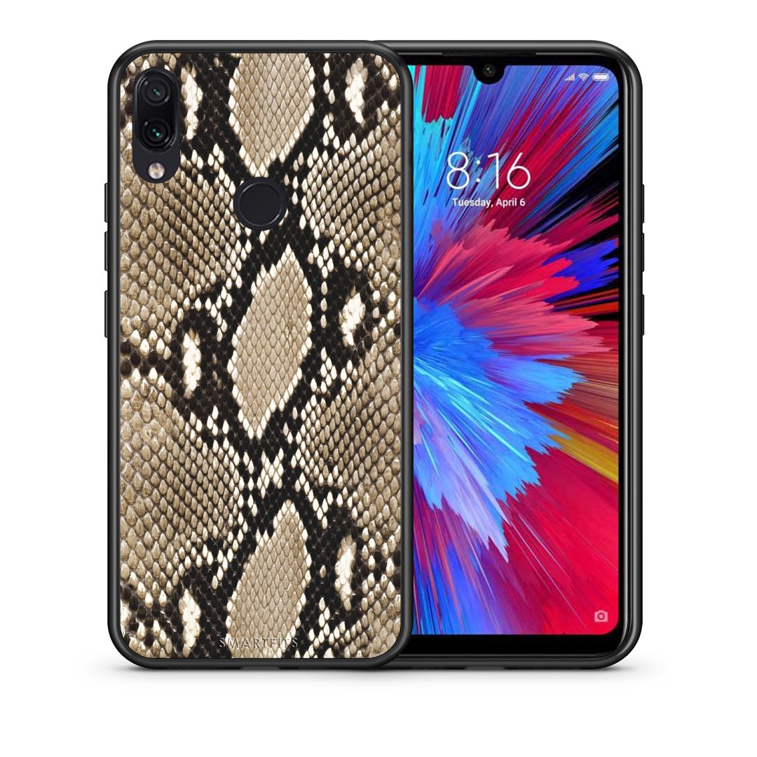 Θήκη Xiaomi Redmi Note 7 Fashion Snake Animal από τη Smartfits με σχέδιο στο πίσω μέρος και μαύρο περίβλημα | Xiaomi Redmi Note 7 Fashion Snake Animal case with colorful back and black bezels