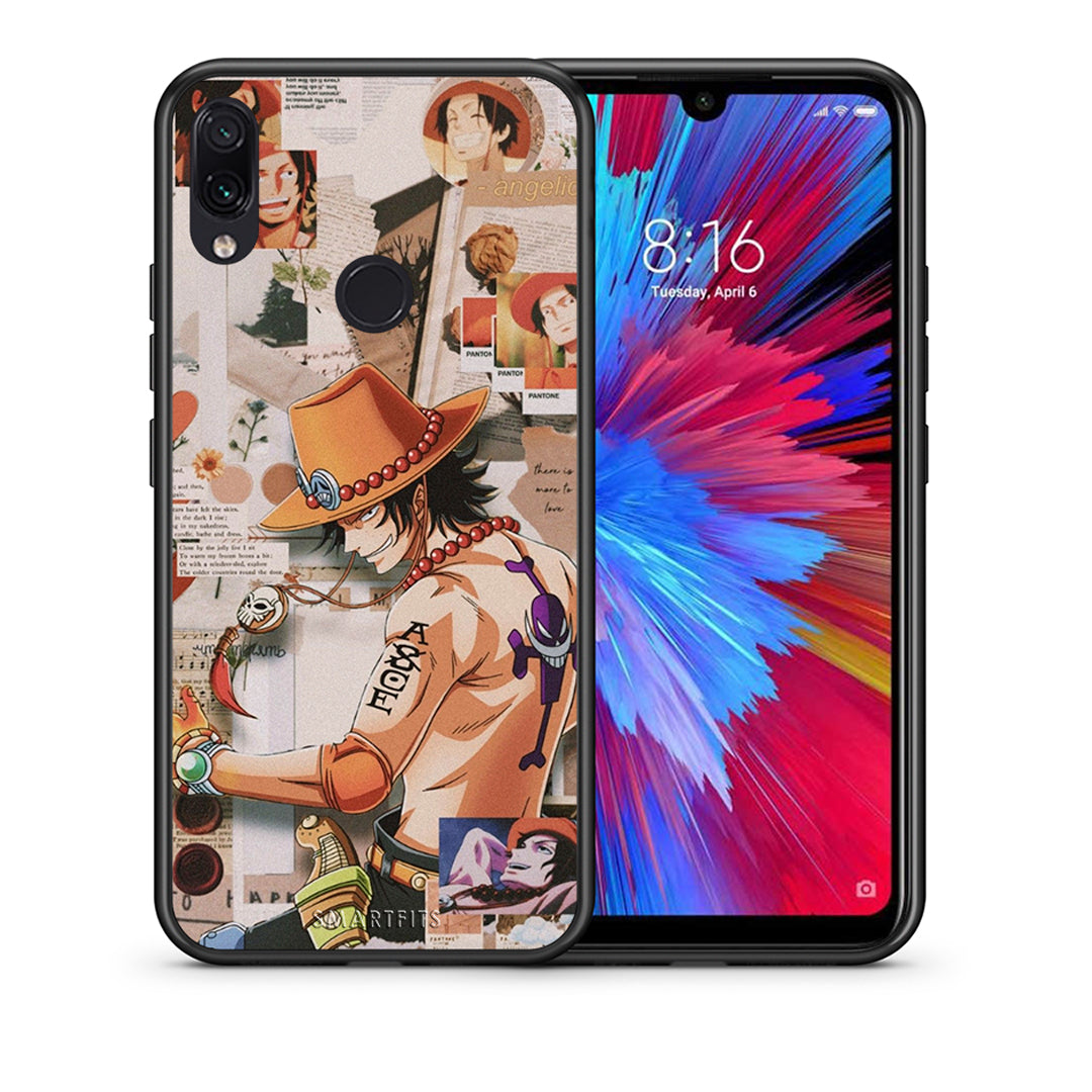 Θήκη Xiaomi Redmi Note 7 Anime Collage από τη Smartfits με σχέδιο στο πίσω μέρος και μαύρο περίβλημα | Xiaomi Redmi Note 7 Anime Collage case with colorful back and black bezels