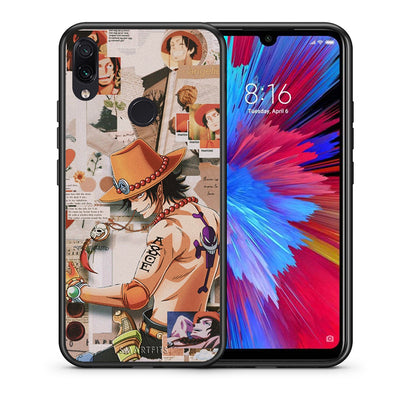 Θήκη Xiaomi Redmi Note 7 Anime Collage από τη Smartfits με σχέδιο στο πίσω μέρος και μαύρο περίβλημα | Xiaomi Redmi Note 7 Anime Collage case with colorful back and black bezels