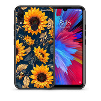 Thumbnail for Θήκη Xiaomi Redmi Note 7 Autumn Sunflowers από τη Smartfits με σχέδιο στο πίσω μέρος και μαύρο περίβλημα | Xiaomi Redmi Note 7 Autumn Sunflowers case with colorful back and black bezels