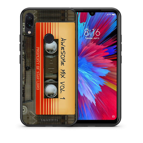 Θήκη Xiaomi Redmi Note 7 Awesome Mix από τη Smartfits με σχέδιο στο πίσω μέρος και μαύρο περίβλημα | Xiaomi Redmi Note 7 Awesome Mix case with colorful back and black bezels