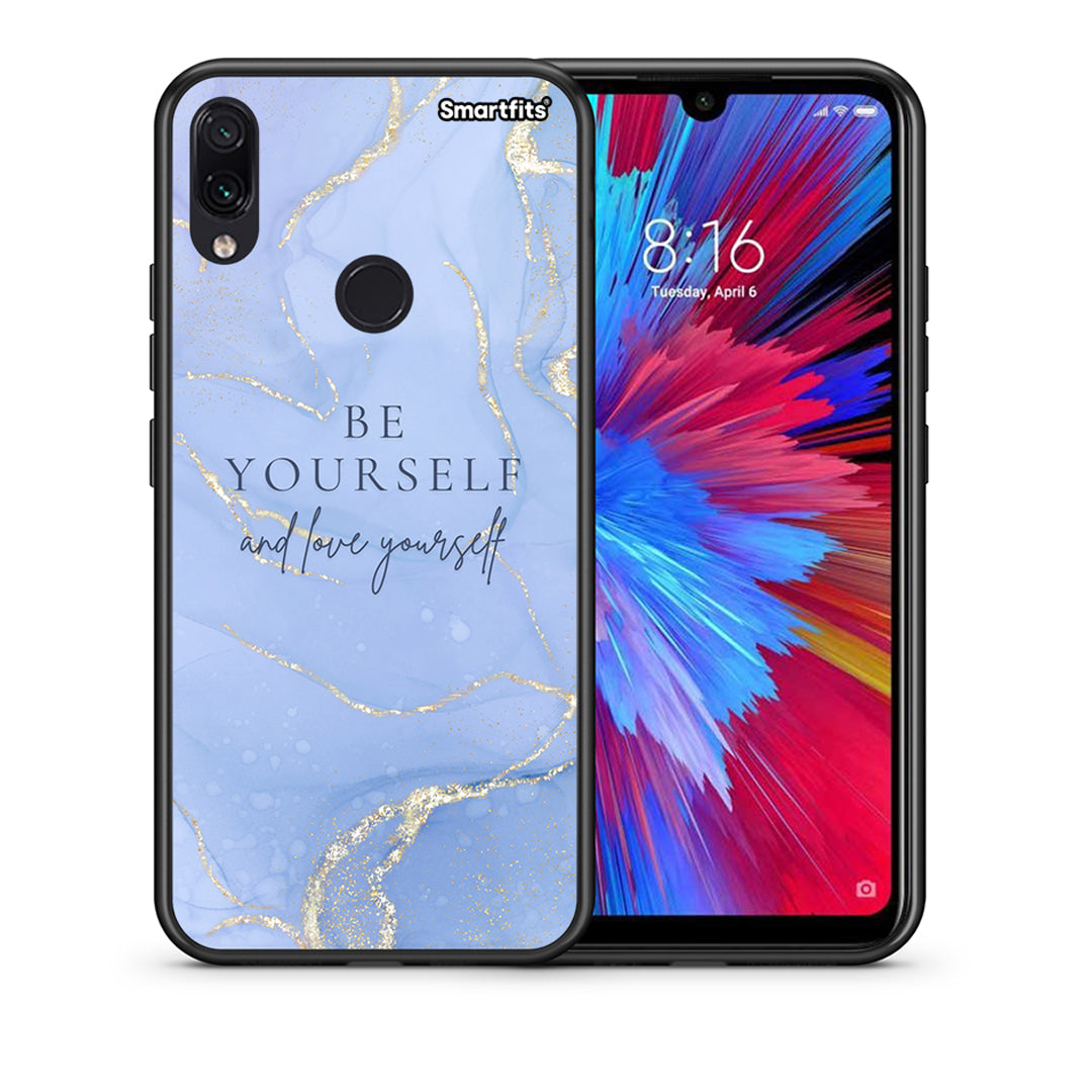 Θήκη Xiaomi Redmi Note 7 Be Yourself από τη Smartfits με σχέδιο στο πίσω μέρος και μαύρο περίβλημα | Xiaomi Redmi Note 7 Be Yourself case with colorful back and black bezels