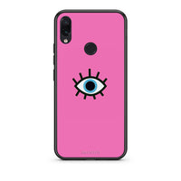 Thumbnail for Xiaomi Redmi Note 7 Blue Eye Pink θήκη από τη Smartfits με σχέδιο στο πίσω μέρος και μαύρο περίβλημα | Smartphone case with colorful back and black bezels by Smartfits