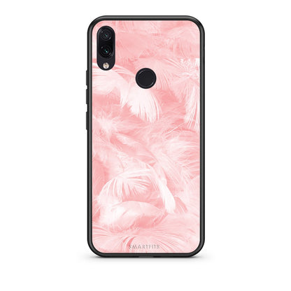 33 - Xiaomi Redmi Note 7  Pink Feather Boho case, cover, bumper