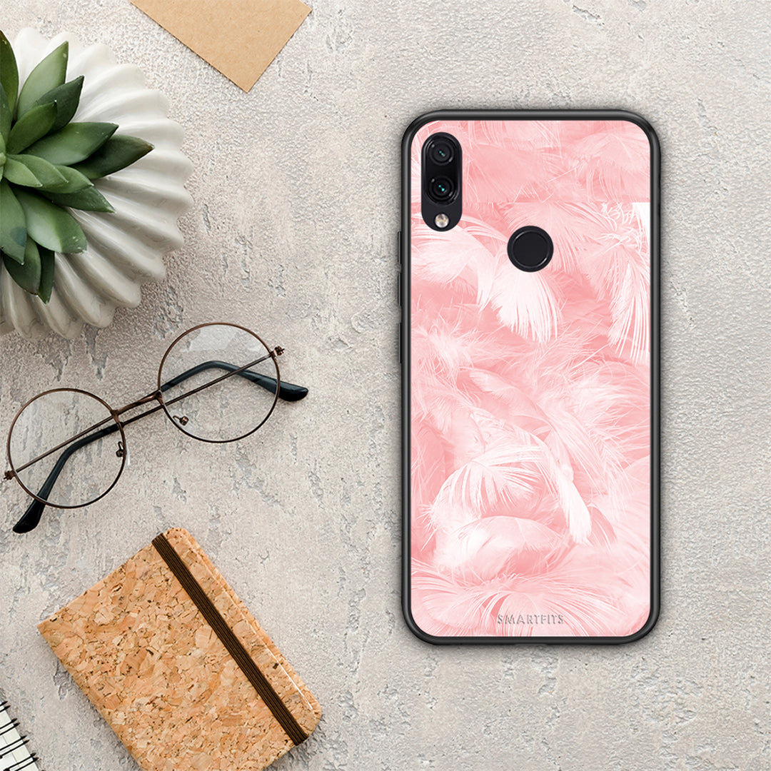 Boho Pink Feather - Xiaomi Redmi Note 7 θήκη