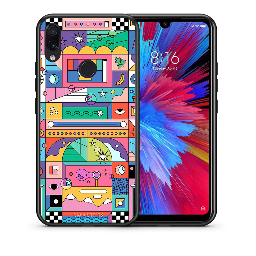 Θήκη Xiaomi Redmi Note 7 Bubbles Soap από τη Smartfits με σχέδιο στο πίσω μέρος και μαύρο περίβλημα | Xiaomi Redmi Note 7 Bubbles Soap case with colorful back and black bezels
