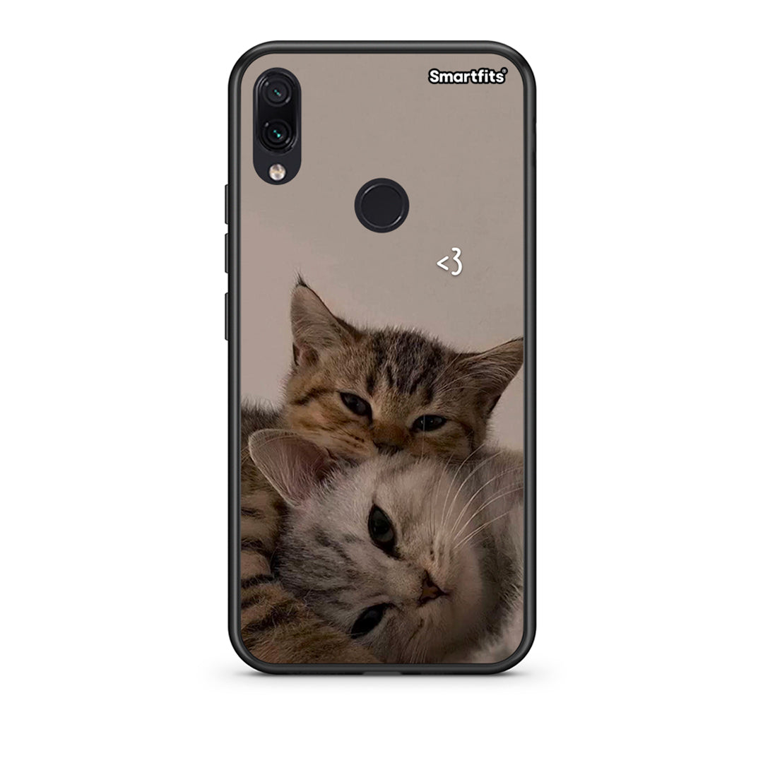 Xiaomi Redmi Note 7 Cats In Love Θήκη από τη Smartfits με σχέδιο στο πίσω μέρος και μαύρο περίβλημα | Smartphone case with colorful back and black bezels by Smartfits