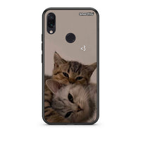 Thumbnail for Xiaomi Redmi Note 7 Cats In Love Θήκη από τη Smartfits με σχέδιο στο πίσω μέρος και μαύρο περίβλημα | Smartphone case with colorful back and black bezels by Smartfits