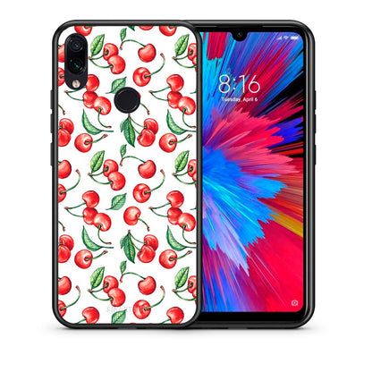 Θήκη Xiaomi Redmi Note 7 Cherry Summer από τη Smartfits με σχέδιο στο πίσω μέρος και μαύρο περίβλημα | Xiaomi Redmi Note 7 Cherry Summer case with colorful back and black bezels