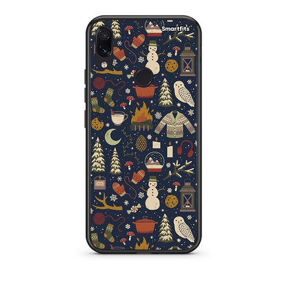 Xiaomi Redmi Note 7 Christmas Elements θήκη από τη Smartfits με σχέδιο στο πίσω μέρος και μαύρο περίβλημα | Smartphone case with colorful back and black bezels by Smartfits