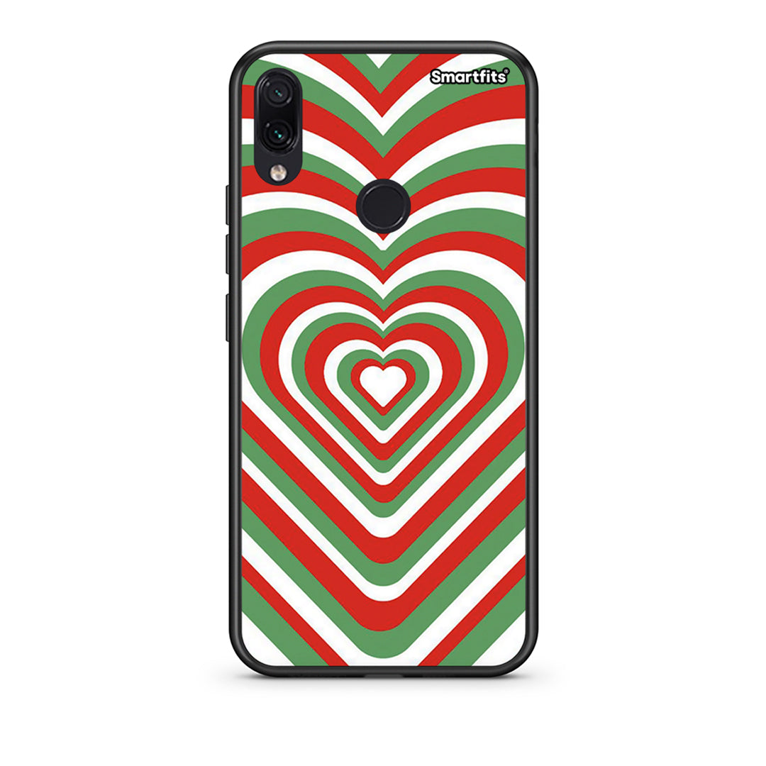 Xiaomi Redmi Note 7 Christmas Hearts θήκη από τη Smartfits με σχέδιο στο πίσω μέρος και μαύρο περίβλημα | Smartphone case with colorful back and black bezels by Smartfits