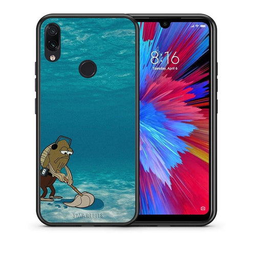 Θήκη Xiaomi Redmi Note 7 Clean The Ocean από τη Smartfits με σχέδιο στο πίσω μέρος και μαύρο περίβλημα | Xiaomi Redmi Note 7 Clean The Ocean case with colorful back and black bezels
