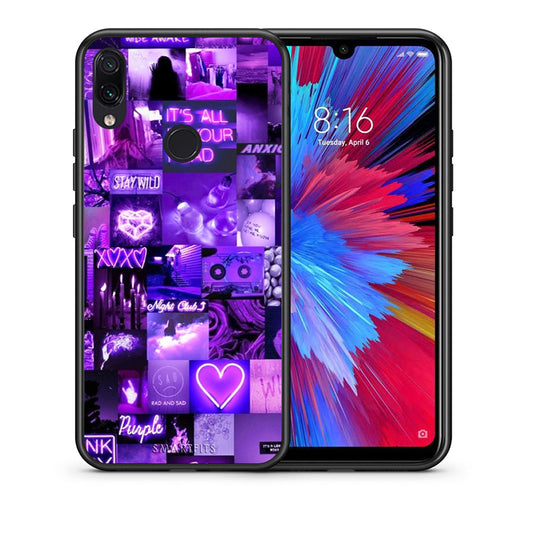 Θήκη Αγίου Βαλεντίνου Xiaomi Redmi Note 7 Collage Stay Wild από τη Smartfits με σχέδιο στο πίσω μέρος και μαύρο περίβλημα | Xiaomi Redmi Note 7 Collage Stay Wild case with colorful back and black bezels