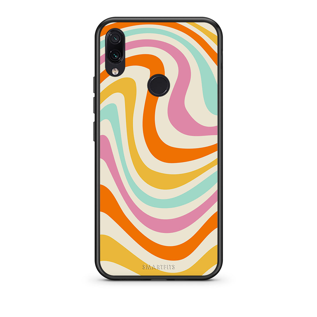 Xiaomi Redmi Note 7 Colourful Waves θήκη από τη Smartfits με σχέδιο στο πίσω μέρος και μαύρο περίβλημα | Smartphone case with colorful back and black bezels by Smartfits