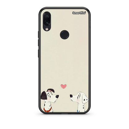 Xiaomi Redmi Note 7 Dalmatians Love θήκη από τη Smartfits με σχέδιο στο πίσω μέρος και μαύρο περίβλημα | Smartphone case with colorful back and black bezels by Smartfits