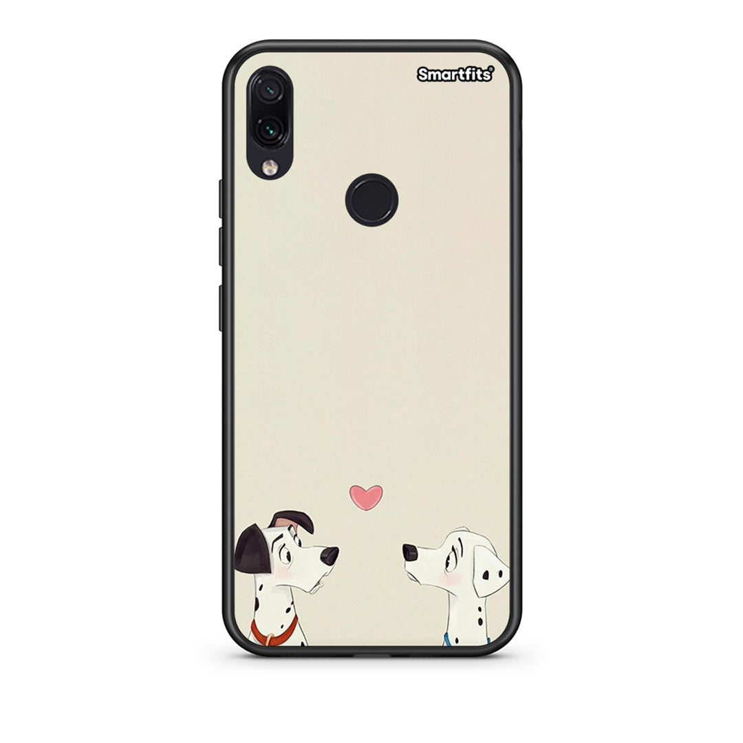 Xiaomi Redmi Note 7 Dalmatians Love θήκη από τη Smartfits με σχέδιο στο πίσω μέρος και μαύρο περίβλημα | Smartphone case with colorful back and black bezels by Smartfits