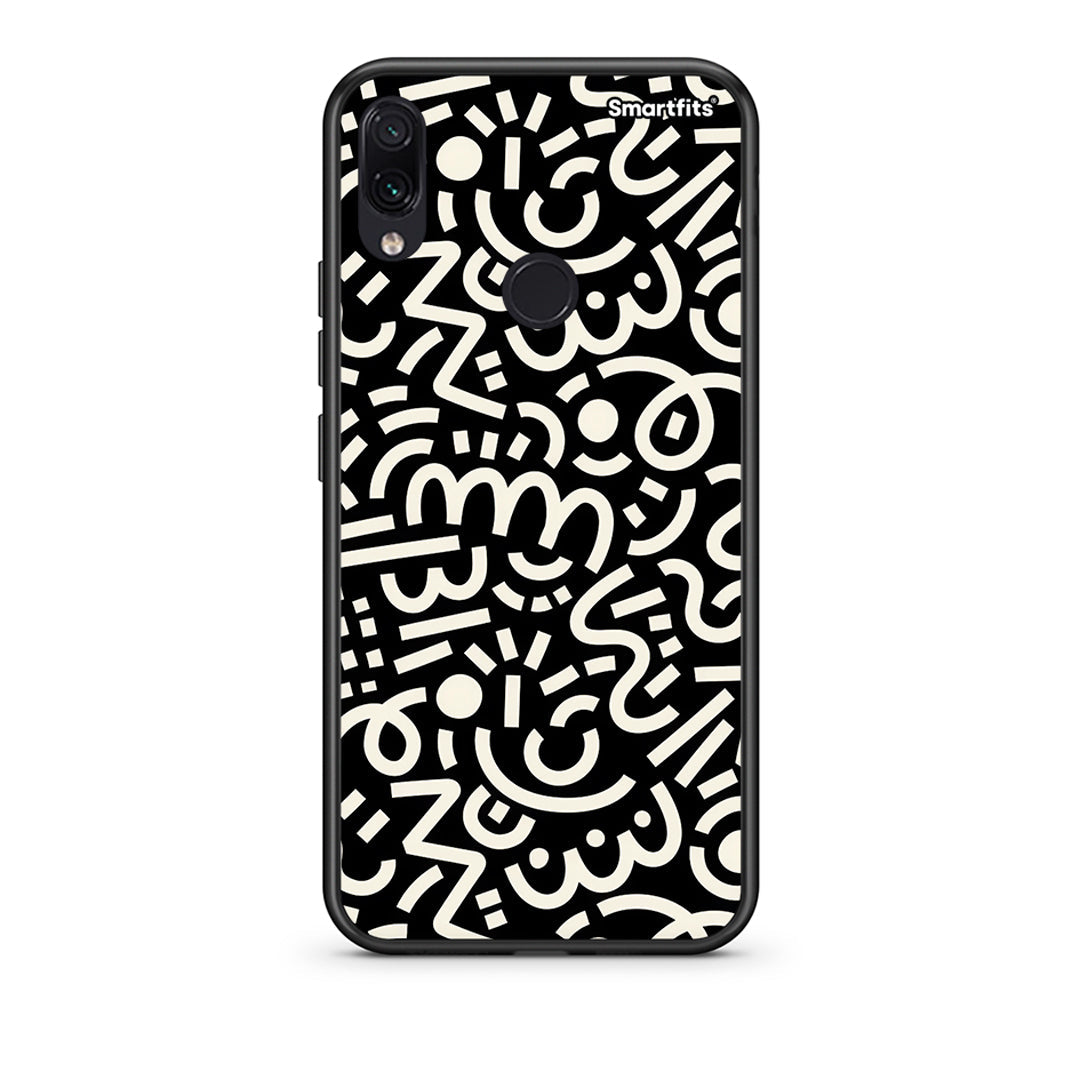 Xiaomi Redmi Note 7 Doodle Art Θήκη από τη Smartfits με σχέδιο στο πίσω μέρος και μαύρο περίβλημα | Smartphone case with colorful back and black bezels by Smartfits
