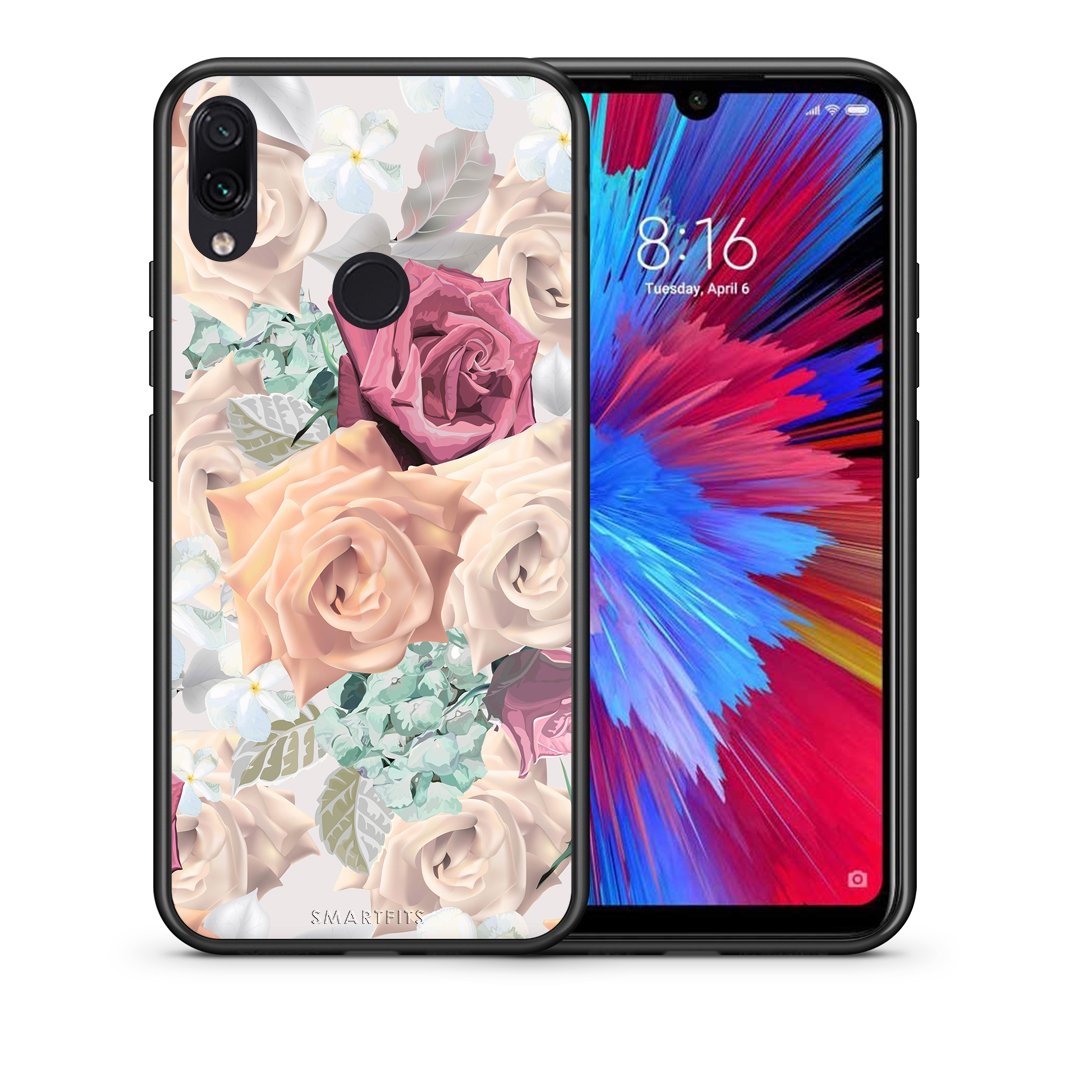 Θήκη Xiaomi Redmi Note 7 Bouquet Floral από τη Smartfits με σχέδιο στο πίσω μέρος και μαύρο περίβλημα | Xiaomi Redmi Note 7 Bouquet Floral case with colorful back and black bezels
