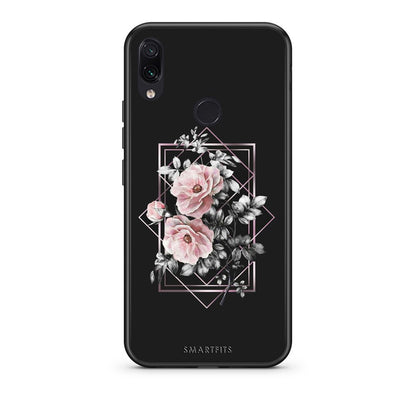 4 - Xiaomi Redmi Note 7 Frame Flower case, cover, bumper