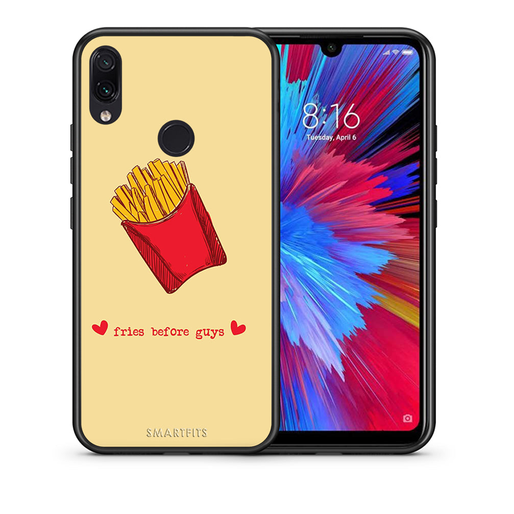 Θήκη Αγίου Βαλεντίνου Xiaomi Redmi Note 7 Fries Before Guys από τη Smartfits με σχέδιο στο πίσω μέρος και μαύρο περίβλημα | Xiaomi Redmi Note 7 Fries Before Guys case with colorful back and black bezels