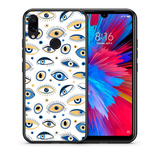 Θήκη Xiaomi Redmi Note 7 Ftou Ftou από τη Smartfits με σχέδιο στο πίσω μέρος και μαύρο περίβλημα | Xiaomi Redmi Note 7 Ftou Ftou case with colorful back and black bezels