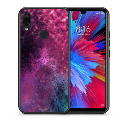 Θήκη Xiaomi Redmi Note 7 Aurora Galaxy από τη Smartfits με σχέδιο στο πίσω μέρος και μαύρο περίβλημα | Xiaomi Redmi Note 7 Aurora Galaxy case with colorful back and black bezels
