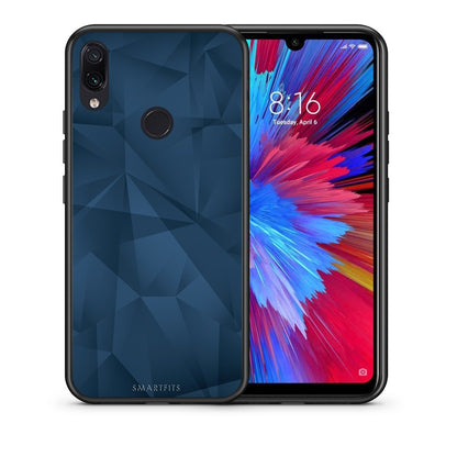 Θήκη Xiaomi Redmi Note 7 Blue Abstract Geometric από τη Smartfits με σχέδιο στο πίσω μέρος και μαύρο περίβλημα | Xiaomi Redmi Note 7 Blue Abstract Geometric case with colorful back and black bezels