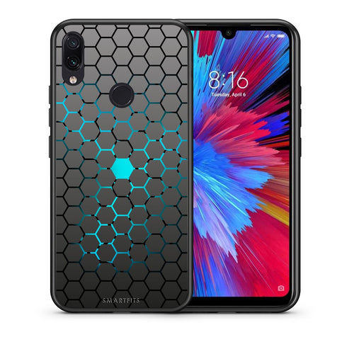 Θήκη Xiaomi Redmi Note 7 Hexagonal Geometric από τη Smartfits με σχέδιο στο πίσω μέρος και μαύρο περίβλημα | Xiaomi Redmi Note 7 Hexagonal Geometric case with colorful back and black bezels