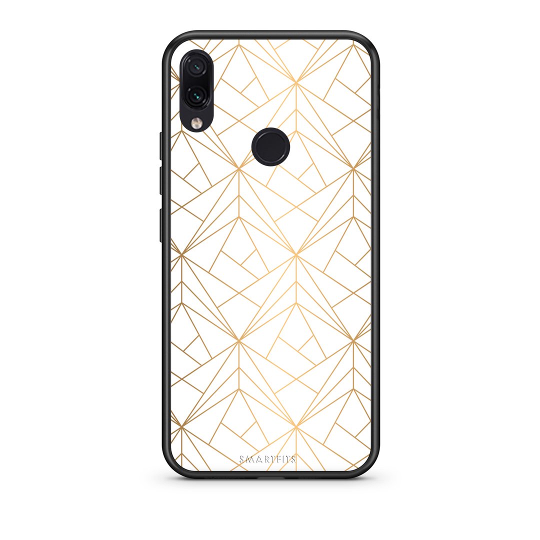 111 - Xiaomi Redmi Note 7  Luxury White Geometric case, cover, bumper