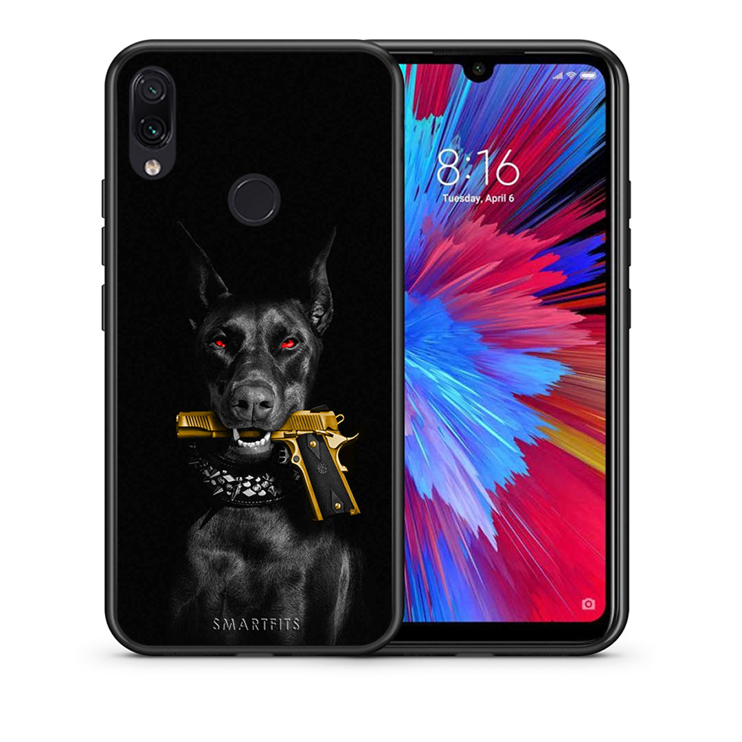 Θήκη Αγίου Βαλεντίνου Xiaomi Redmi Note 7 Golden Gun από τη Smartfits με σχέδιο στο πίσω μέρος και μαύρο περίβλημα | Xiaomi Redmi Note 7 Golden Gun case with colorful back and black bezels