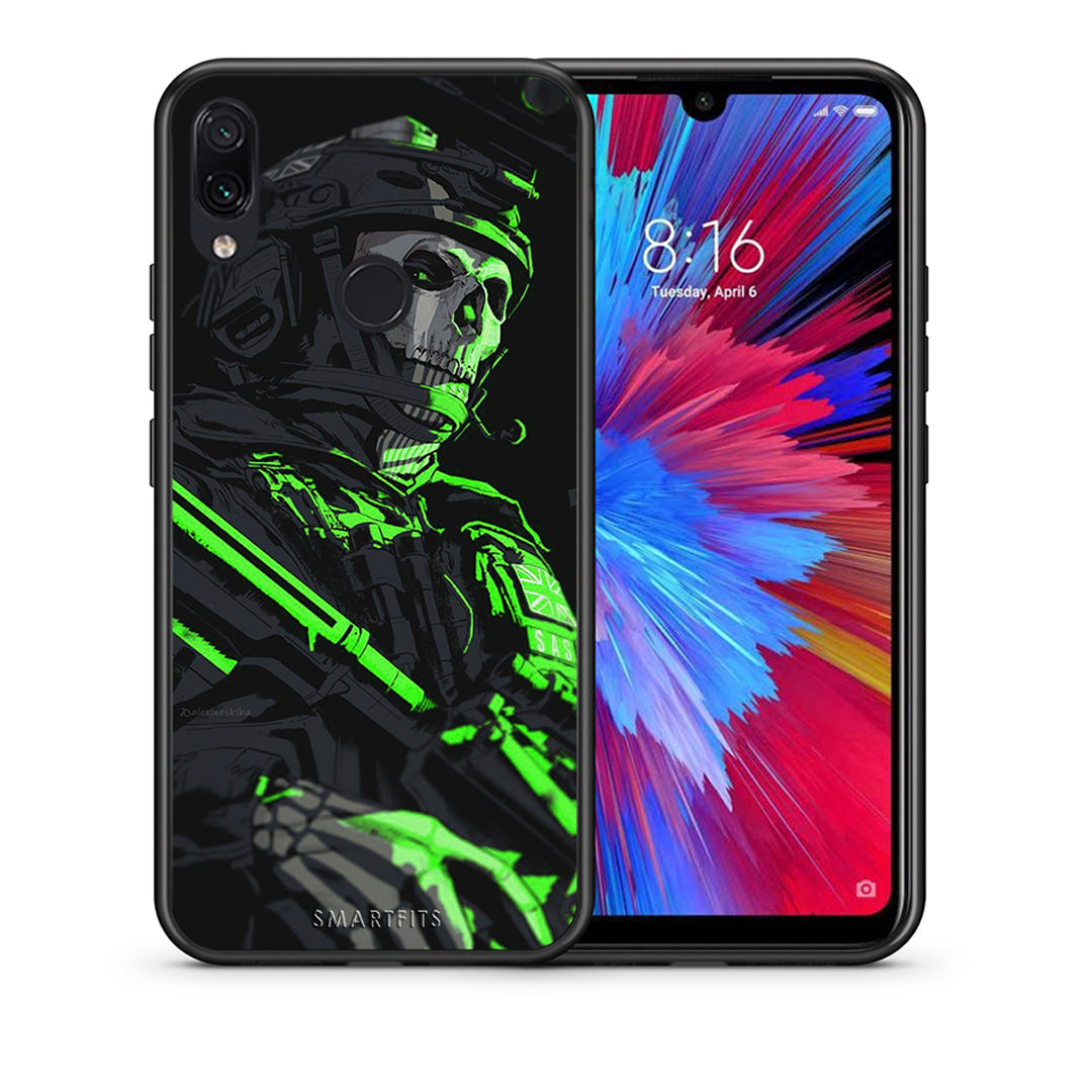 Θήκη Αγίου Βαλεντίνου Xiaomi Redmi Note 7 Green Soldier από τη Smartfits με σχέδιο στο πίσω μέρος και μαύρο περίβλημα | Xiaomi Redmi Note 7 Green Soldier case with colorful back and black bezels