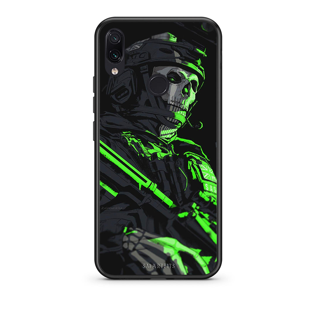 Xiaomi Redmi Note 7 Green Soldier Θήκη Αγίου Βαλεντίνου από τη Smartfits με σχέδιο στο πίσω μέρος και μαύρο περίβλημα | Smartphone case with colorful back and black bezels by Smartfits