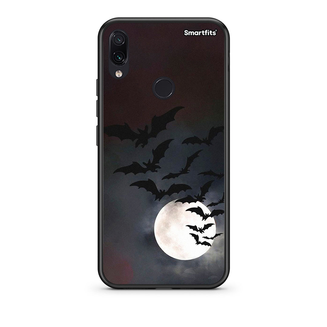 Xiaomi Redmi Note 7 Halloween Bat Night Θήκη από τη Smartfits με σχέδιο στο πίσω μέρος και μαύρο περίβλημα | Smartphone case with colorful back and black bezels by Smartfits