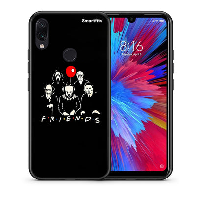 Θήκη Xiaomi Redmi Note 7 Halloween Friends από τη Smartfits με σχέδιο στο πίσω μέρος και μαύρο περίβλημα | Xiaomi Redmi Note 7 Halloween Friends case with colorful back and black bezels