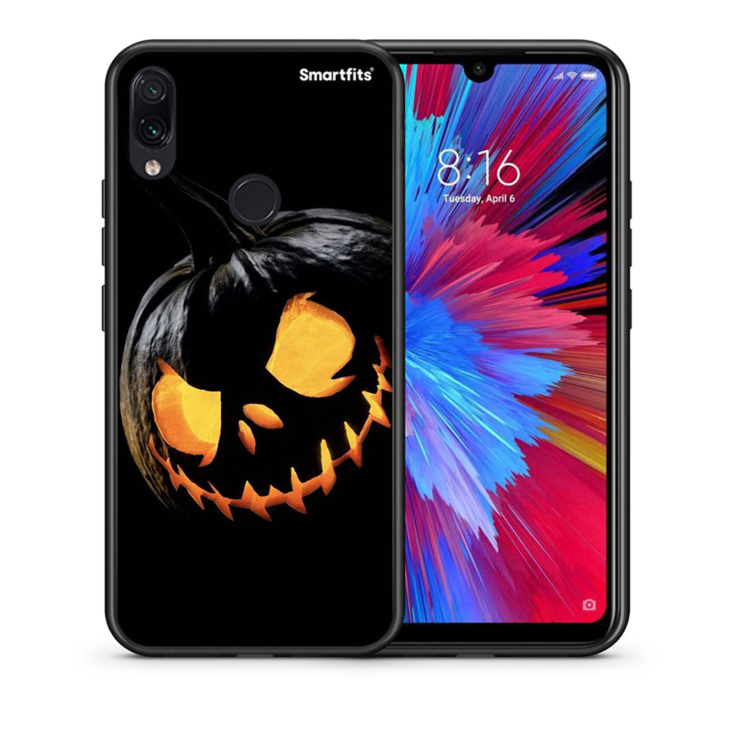 Θήκη Xiaomi Redmi Note 7 Halloween Scary Pumpkin από τη Smartfits με σχέδιο στο πίσω μέρος και μαύρο περίβλημα | Xiaomi Redmi Note 7 Halloween Scary Pumpkin case with colorful back and black bezels