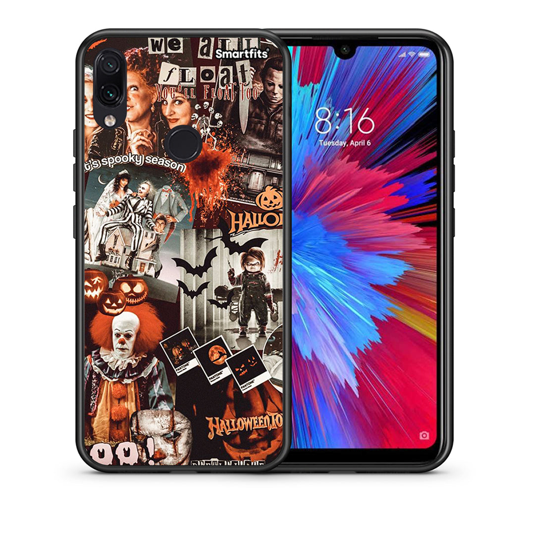 Θήκη Xiaomi Redmi Note 7 Halloween Spooky Season από τη Smartfits με σχέδιο στο πίσω μέρος και μαύρο περίβλημα | Xiaomi Redmi Note 7 Halloween Spooky Season case with colorful back and black bezels