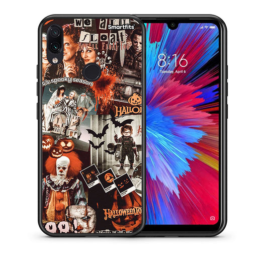 Θήκη Xiaomi Redmi Note 7 Halloween Spooky Season από τη Smartfits με σχέδιο στο πίσω μέρος και μαύρο περίβλημα | Xiaomi Redmi Note 7 Halloween Spooky Season case with colorful back and black bezels