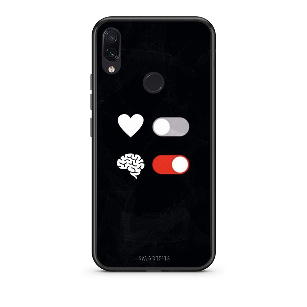 Xiaomi Redmi Note 7 Heart Vs Brain Θήκη Αγίου Βαλεντίνου από τη Smartfits με σχέδιο στο πίσω μέρος και μαύρο περίβλημα | Smartphone case with colorful back and black bezels by Smartfits