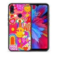 Thumbnail for Θήκη Xiaomi Redmi Note 7 Hippie Love από τη Smartfits με σχέδιο στο πίσω μέρος και μαύρο περίβλημα | Xiaomi Redmi Note 7 Hippie Love case with colorful back and black bezels